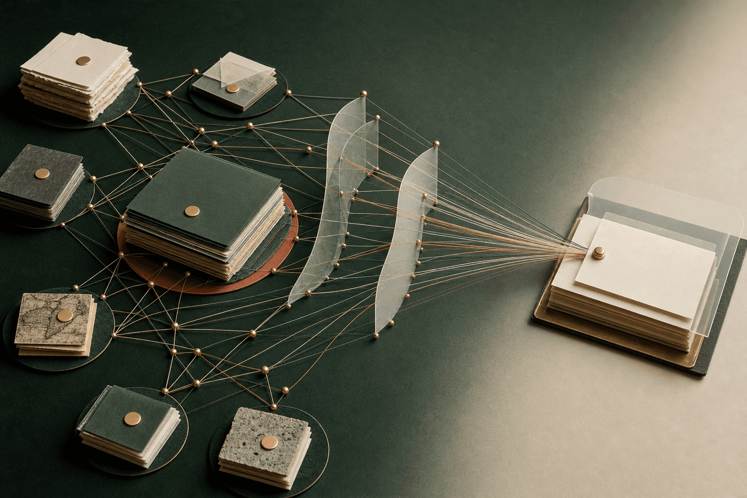 Abstract editorial network of owned, earned, and cited sources